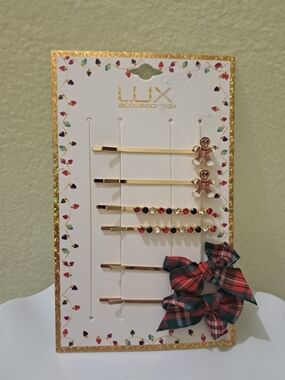 Lux Gold-Tone Holiday Hair Pin Set